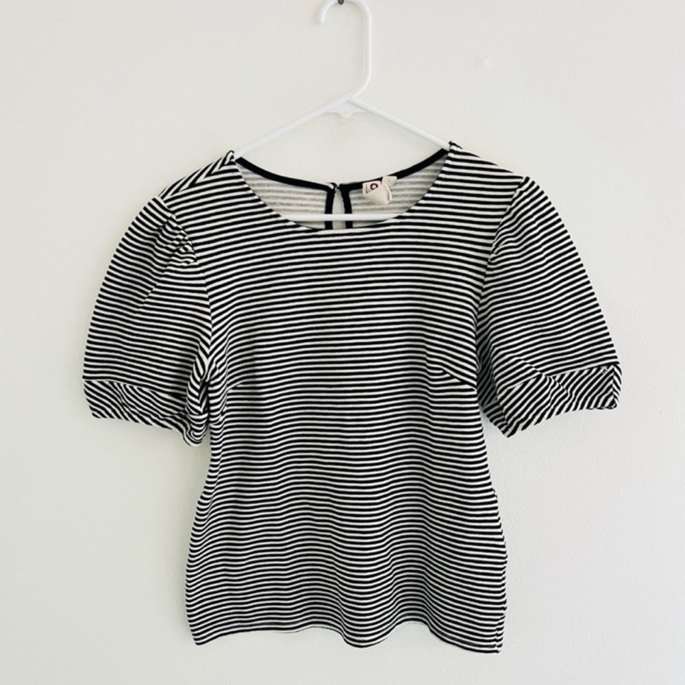 Dolan Black and White Striped Blouse
